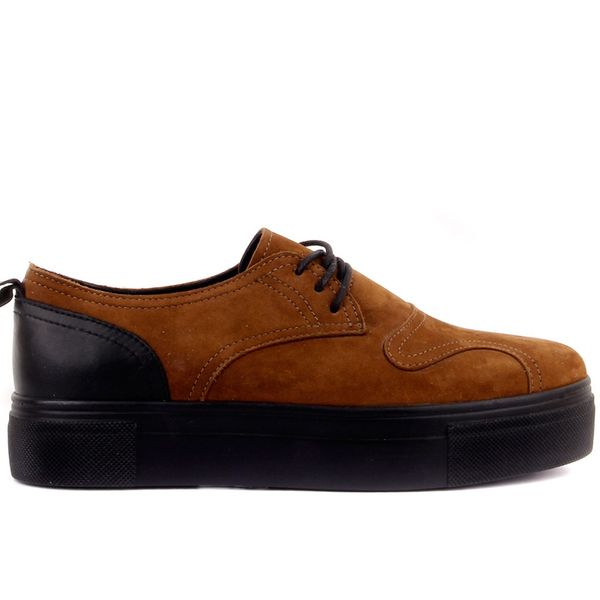 

sail lakers-cinnamon nubuck, black leather women casual shoes