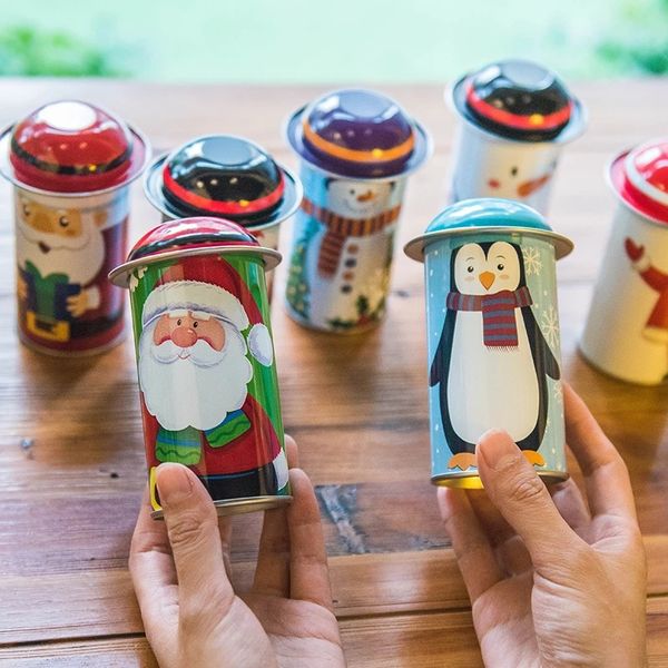 

christmas candy tin box iron cute candy jar santa claus snowman christmas candy box cartoon favor gift box christmas ornament dbc vt0794