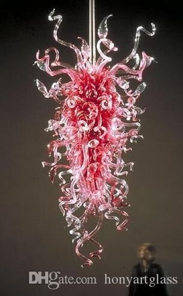 

ac led bulbs 110v/240v high ceiling lamp home pink modern blown glass chandelier