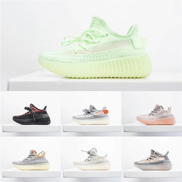 

kids running shoes v2 lovely cartoon kanye west yellow pink runner youth trainers sports sneakers casual toddler shoe size 28-35#146