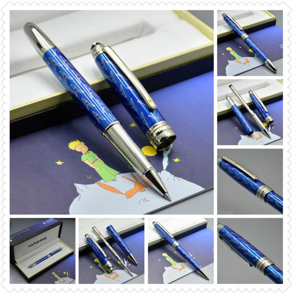 

brand 4810 cute petit prince roller ball pen / ballpoint pens administrative office stationery classic blue 163 write ball pen gift, Blue;orange