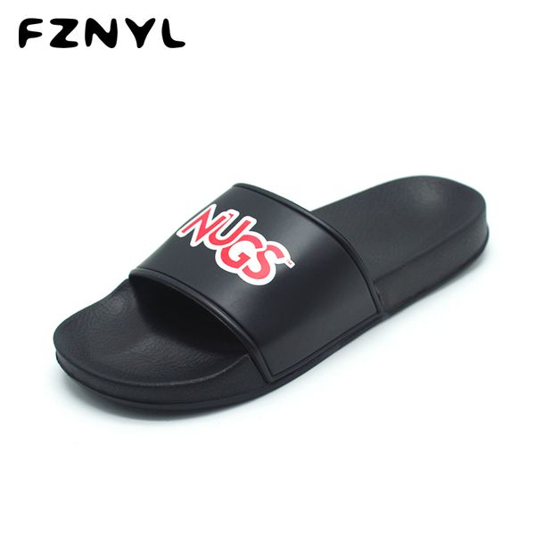 

fznyl men's soft comfortable home slippers shoes non-slip outdoor beach slides 2020 summer fashion sandal male black white