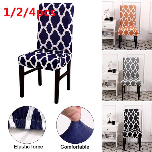 

1/2/4pcs chair cover spandex stretch elastic slipcovers printed seat chair covers for dining room kitchen wedding banquet l