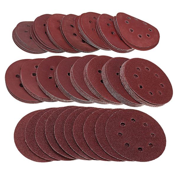 

160pcs/set 5inch sanding discs 125mm 8 hole pads 40-2000 grit sander sandpaper