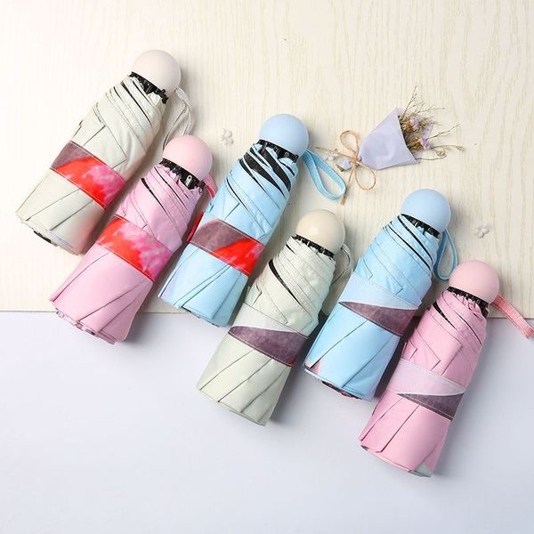 

mini sun umbrella rain women cat black coating sunscreen brand pocket 5 folding umbrellas kids guarda chuva fashion paraguas
