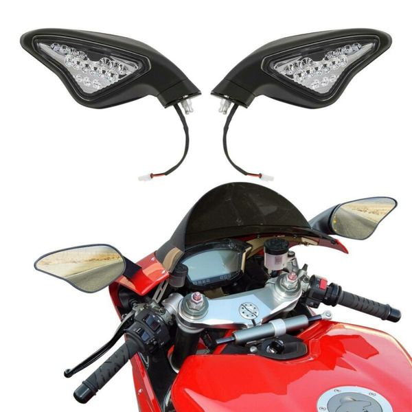 

motorcycle rear view mirror side mirrors turn signal light for 848 1098 1098s 1098r 1198 1198s 8r