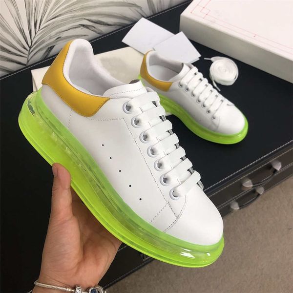

transparent air cushion platform shoe leisure luxury designer men women fashion vintage designer shoes custom lime green white, Black