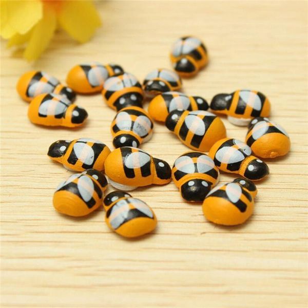 

100pcs 3d wooden animal mini bee stickers fridge wall decoration scrapbooking