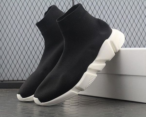 

good quality red black speed trainer casual shoe man woman sock boots stretch-knit casual boots race runner sneaker high top