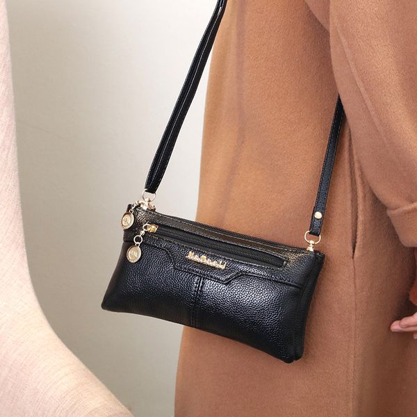 

women solid square bag fashion zipper litchi handbags shoulder bag for women pu leather classic clutch