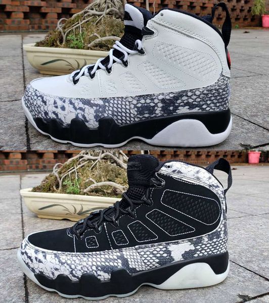 

2019 new 9 white black snakeskin mens basketball shoes sports 9s sneakers trainers trainers jumpman des chaussures schuhe