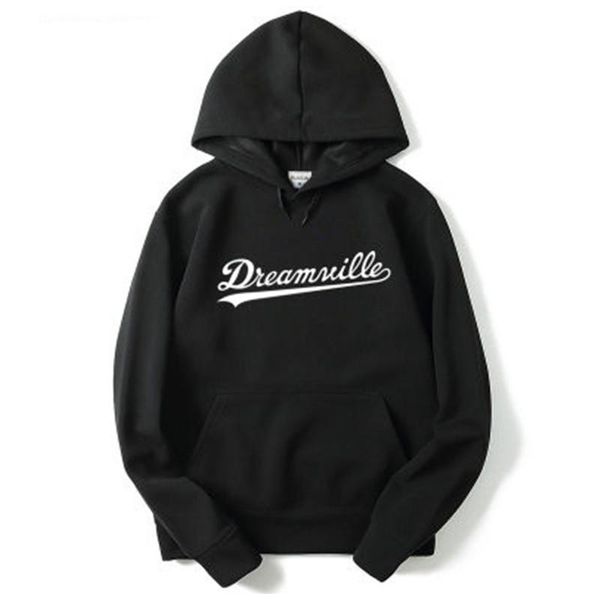 

men dreamville sweatshirts autumn spring hooded hoodies hip hop fashion male casual pullovers clothing elegant m-2xl, Black