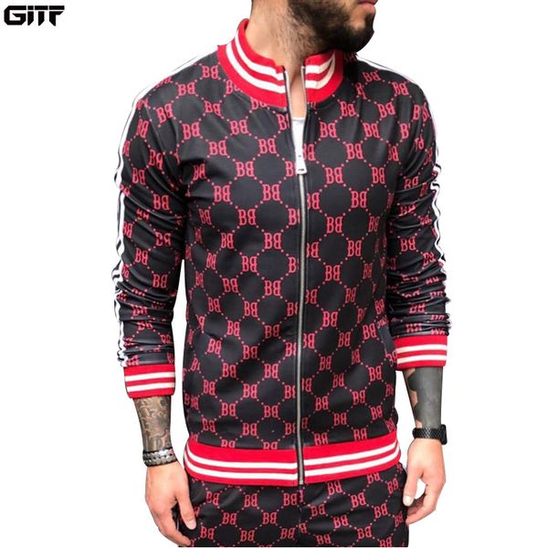 

gitf 3d men sweat jacket running training quick-drying long sleeve jacket men jogging sports sportswear gym male clothes, Black;red