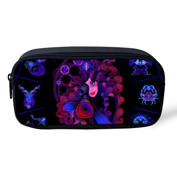 

haoyun 12 constellations prints pattern make up bag women cosmetic bag student pencil case children kid school stationery box