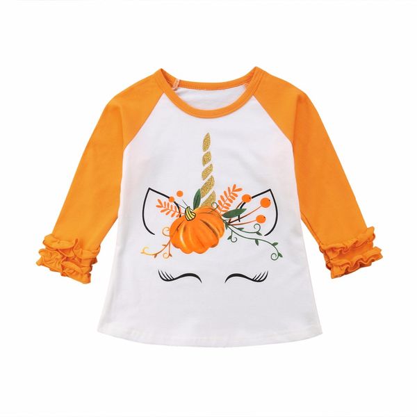 

Girl Clothes Toddler Kids Baby Girl Tops Unicorn Animal Print Long Sleeve Ruffle Tops T-Shirt Casual Clothes