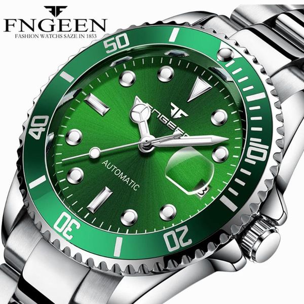 

mechanical watches for men 2020 stylish man watch classic business automatic wrist watch date hodinky montre homme, Slivery;brown