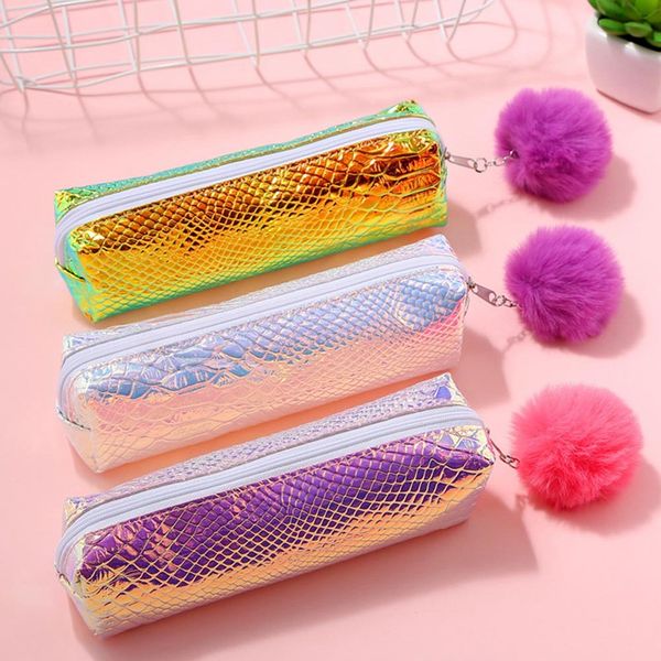 

kawaii sequins pencil cases for girls laser school pen bag cosmetic bag stationery pouch office supplies storage