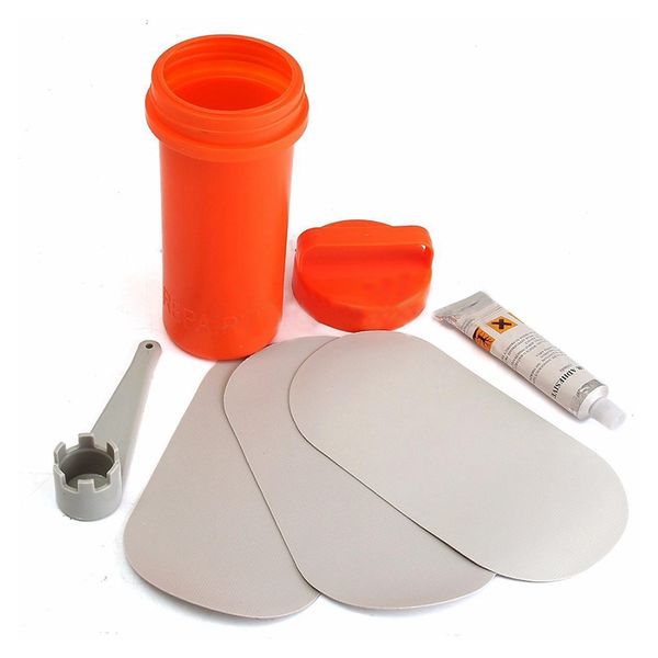 

inflatable boat repair kit 3x pvc patch 1x 30g glue and 1x wrench container