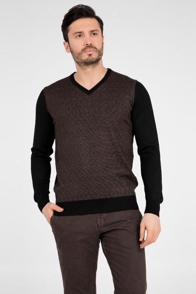 

buratti v-neck sweater male sweater 447025, White;black