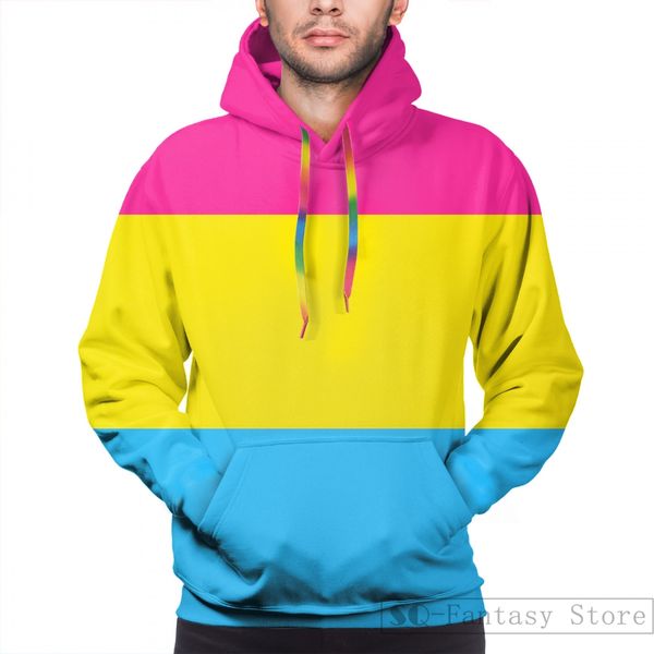 

mens hoodies sweatshirt for women funny pansexual pride flag print casual hoodie streatwear, Black
