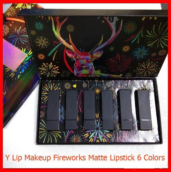 

2019 new lip makeup set y fireworks elk matte lipstick 6 colors lipstick 6 in 1 make up kit with gift box
