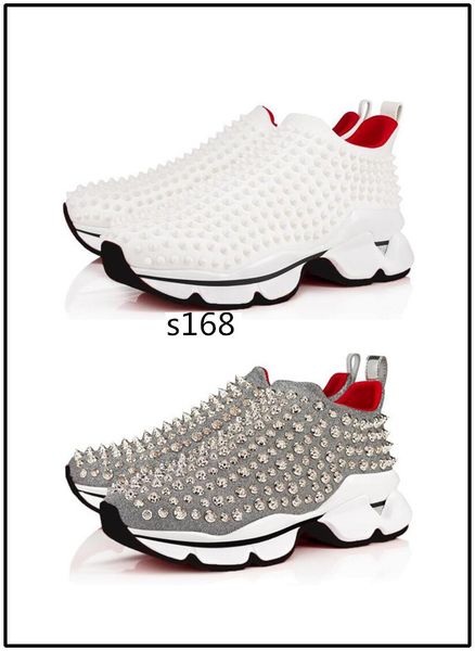 

original box red bottoms flat neoprene sneakers mens shoes womens rivet spiky junior spike sock krystal donna 8, Black