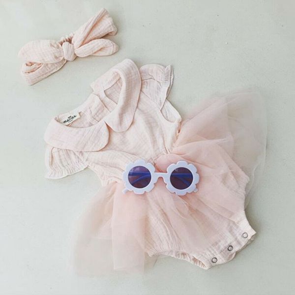 

pudcoco 2020 new toddler kids baby girl summer clothes lace ruffle romper jumpsuit dress outfits, Blue