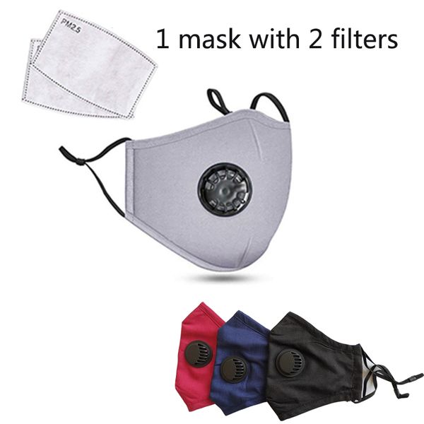 

Маски Мужская мода хлопка лица с дыханием клапан РМ2,5 Рот маска с 2 Фильтры для женщин Человек