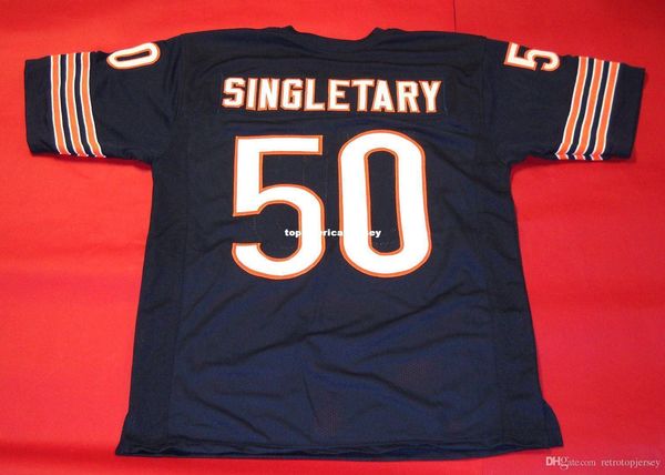 

retro #50 mike singletary custom mitchell & ness jersey bule mens stitching s-5xl,6xl football jerseys running, Black;blue