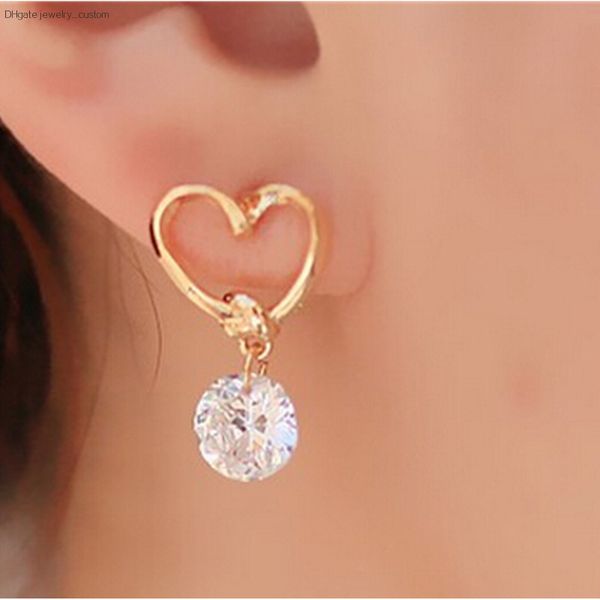 

Bijoux Earring Blue Zircon Stud Earrings For Women Earrings Rhinestone Crystal Wedding Jewelry Heart Animal Girl Earrings Ne408