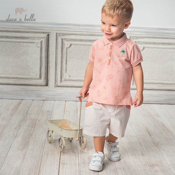 

dbx13479 dave bella summer baby boys fashion cartoon pockets clothing sets kids handsome short sleeve sets children 2 pcs suit, White
