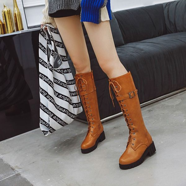

big size9 10 11 12 boots women woman winter boots women shoes botas cross strap side zip belt buckle, Black
