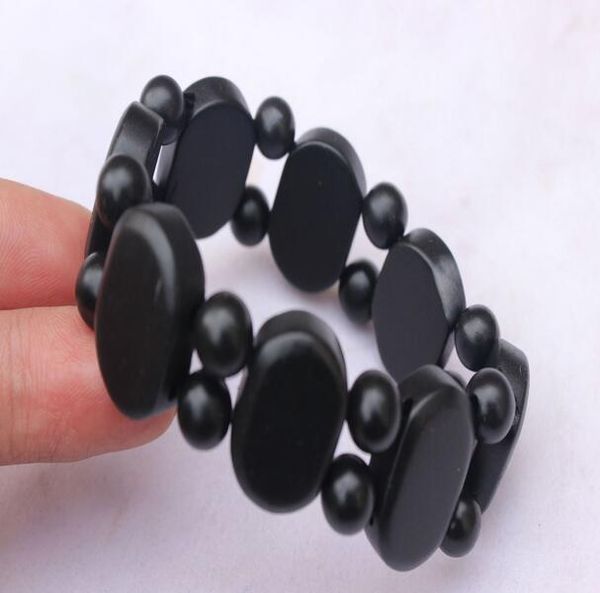 

natural ocher bracelet meteorite oval bracelet meteorite hand bracelet, Black