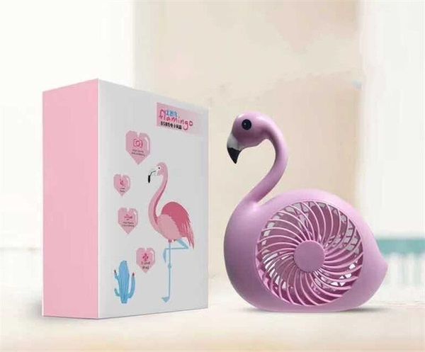 

творческий flamingo mini вентилятор usb аккумуляторная сила ветра вентиляторы элементы новизны student стол украшение hot sale 18mh e1