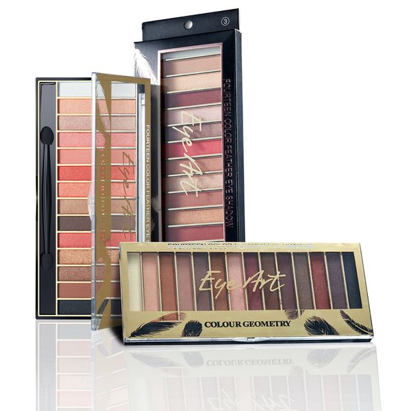 

14 color matte mixed eye shadow palette tray shimmer earth color eyeshadow shimmer brochas maquillaje profesional maquillage