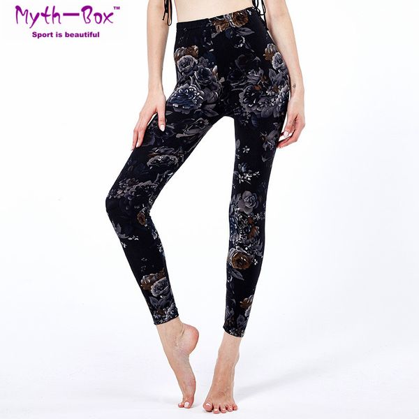 

spring yoga pant women quick dry sport leggings woman flower print slim skinny leggins female gym fitness tights running trouser, White;red