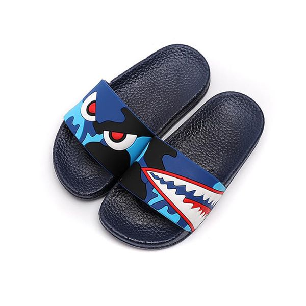 

kids slippers boys girls slippers cartoon monster indoor outdoor slides beach summer sandals shoes, Black;grey