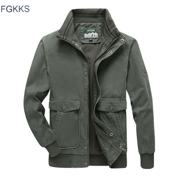 

fgkks men jackets autumn winter new men's style jackets casual coat fashion brand stand collar jacket male, Black;brown