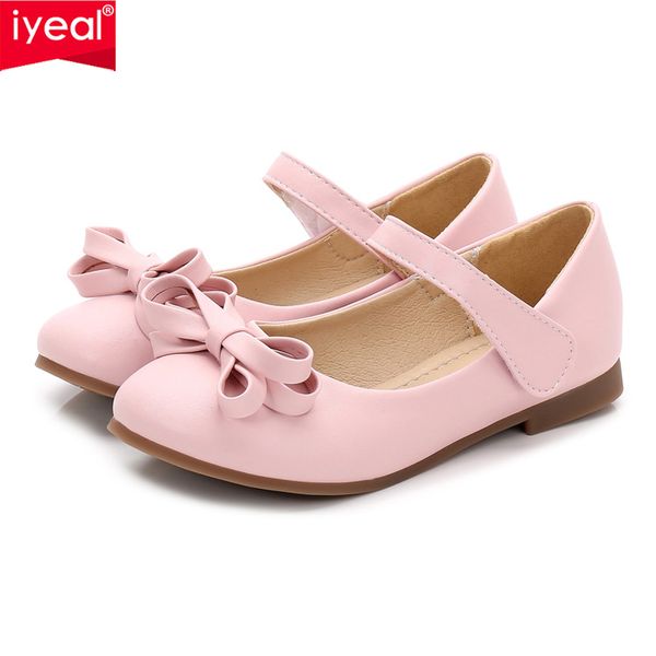 

iyeal girls leather shoes for party children shoes girls wedding princess dance bow tie children' footwear for kids baby girl, Black;grey