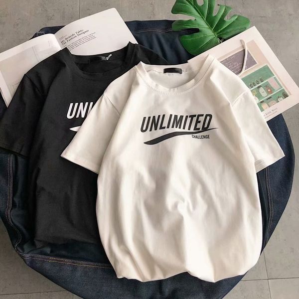 

summer wear new style short sleeve men's t-shirt korean-style slim fit half sleeve loose and plus-sized t-shirt trend on clothes, White;black