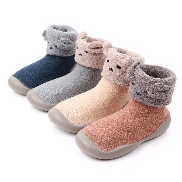 

new baby kids shoes boys girls anti-slip solid color walking shoes toddler plush soft soled sneakers 0-18m new arrive