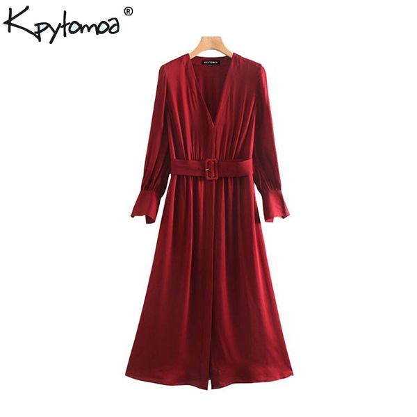 

vintage elegant office wear with belt midi dress women 2019 fashion long sleeve pleated female dresses stylish vestidos mujer, Black;gray