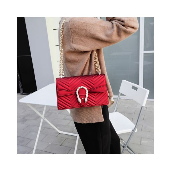 

fashion simple small square bag snake fashion brand women bag alligator pu leather messenger designer chain shoulder crossb