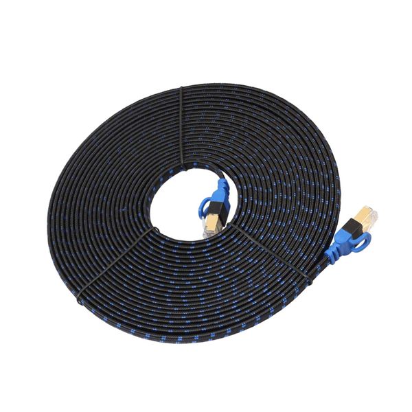 

cat7 ethernet cable lan network rj45 patch cable shield braid nas 10gbps 15m