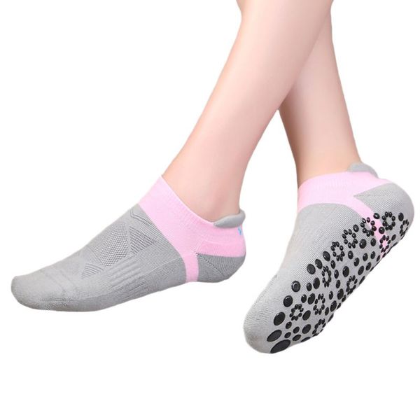 

2020 yoga anti-slip socks backless silicone anti-slip socks ladies ballet dance gym fitness pilates cotton 2pcs, Black