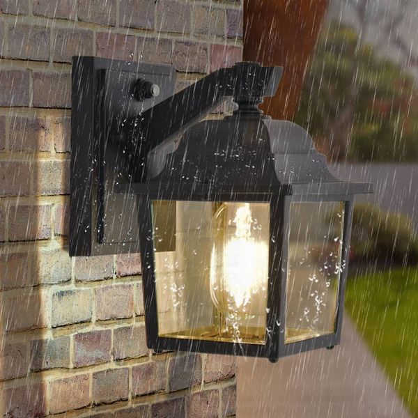 

us stock outdoor wall lamps dusk to dawn sensor lantern sconce porch lamp loft style outdoor waterproof lighting for home