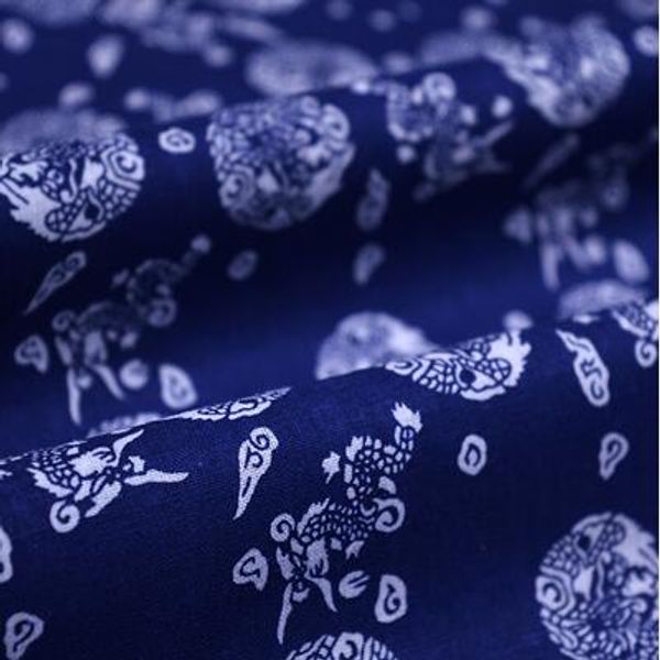 

wholesale 12colour pure cotton thickened blue printing cloth national textiles fabric tablecloth curtain tissu patchwork fabric c786, Black;white