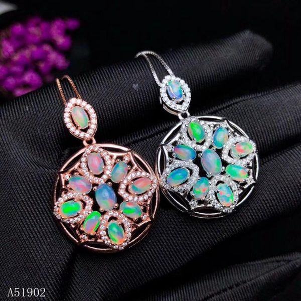 

kjjeaxcmy boutique jewelry 925 sterling silver inlaid natural opal gemstone pendant necklace female models support detection