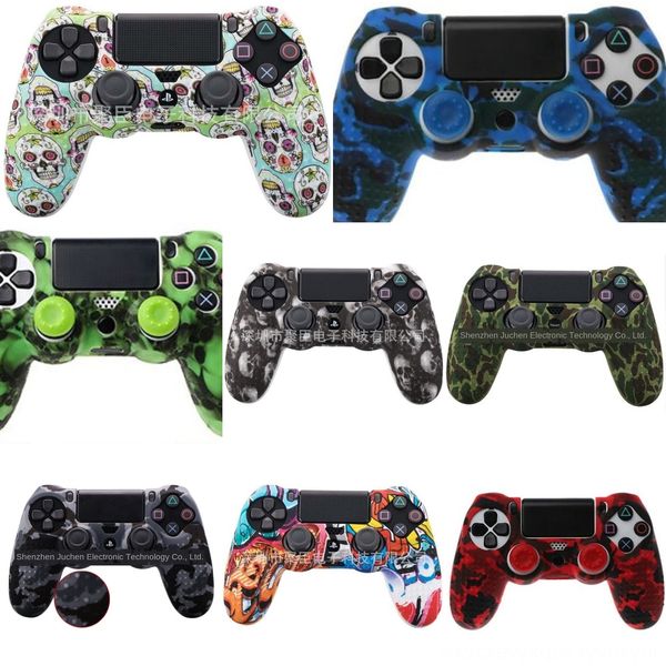 

0fufc высококачественный силиконовый гель резиновый чехол skin grip мягкая крышка для playstation 4 ps4 pro ps4 slim gamepad джойстик защитн