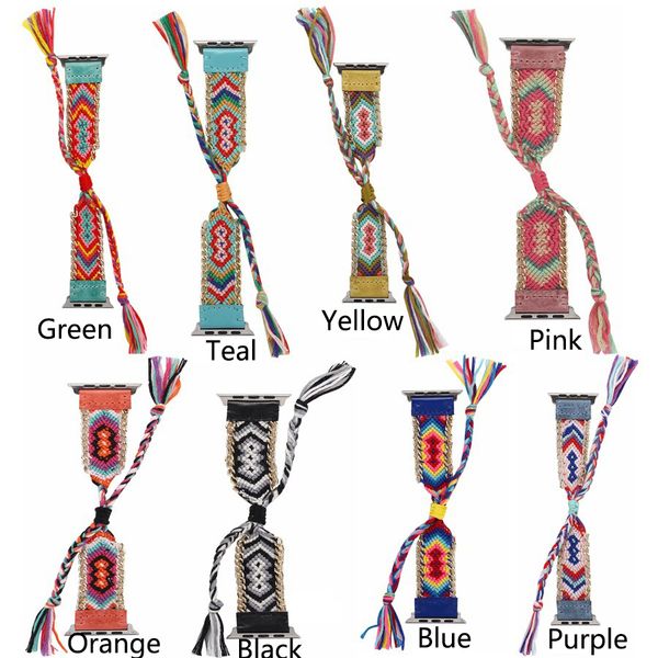 

Colorful nylon woven band for apple watch 38mm 40mm 42mm 44mm women 039 creative hand made braided trap for apple watch band